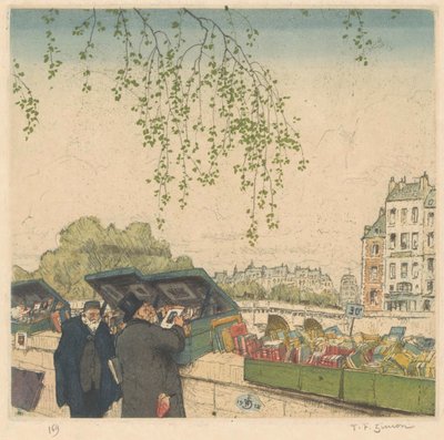Bookseller on a Quay in Paris by Tavík František Šimon (signed by artist)