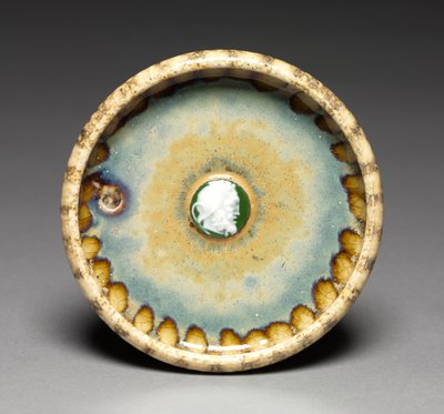 Dish with White and Green Cameo, c.1895 (stoneware & porcelain) by Taxile Maximin Doat