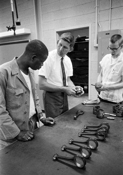 Automobile Mechanics Training at North Carolina Industrial Training Centers in 1965 by Ted Spiegel