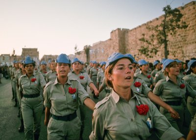 Israeli soldiers march past Old City of Jerusalem walls in revival of ancient procession by Ted Spiegel