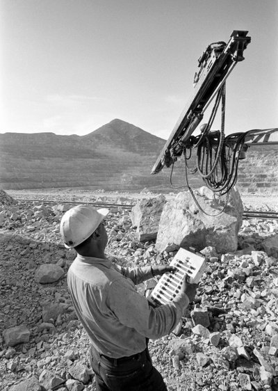 Mining preparation at Morenci AZ for Phelps Dodge Smelter Douglas Arizona by Ted Spiegel