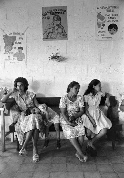 Young Ecuadorian mothers waiting for counseling on hospital ship SS Hope by Ted Spiegel