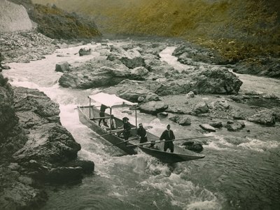 A Boat in the Rapids of the Hozu River, Kyoto, circa 1900 - 1915 by Teijiro Takagi