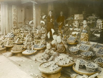 A Fruit Store in Japan, circa 1900 - 1915 by Teijiro Takagi
