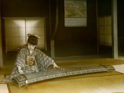 Portrait of a Japanese Woman Playing the Koto, circa 1900 - 1915 by Teijiro Takagi
