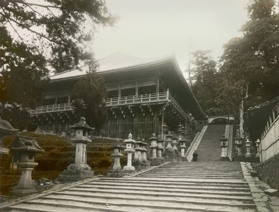 View of the Buddhist Temple on Stilts in Nara, circa 1900 - 1915 by Teijiro Takagi