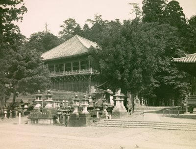 View of the Nigatsu-Do Buddhist Temple in Nara, circa 1900 - 1915 by Teijiro Takagi
