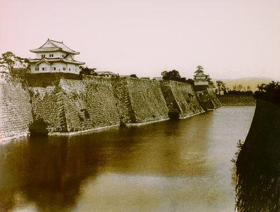View of the Castle and Moat in Osaka, circa 1900 - 1915 by Teijiro Takagi
