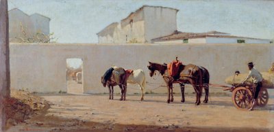One Spring Morning. The White Wall by Telemaco Signorini