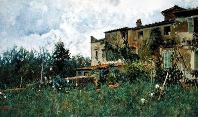 Summer Shower at Settignano by Telemaco Signorini