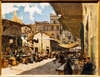 The Old Market in Florence by Telemaco Signorini