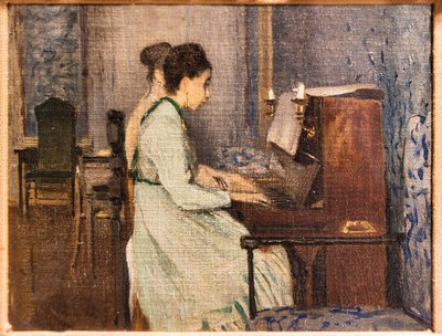 The Piano Lesson by Telemaco Signorini