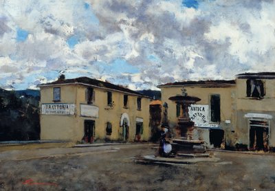 The Square of Settignano by Telemaco Signorini