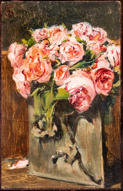 Vase with Roses by Telemaco Signorini