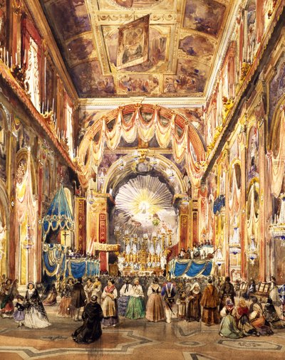 Interior of San Paolo Maggiore Church in Naples for the centennial of St Cajetan by Teodoro Duclere