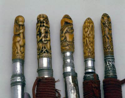 Ornamental Knife and Sword Handles, Northern Thailand by Thai