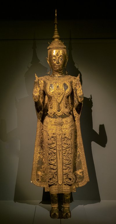 Buddha Parade Making the Gesture of the Absence of Fear with Both Hands by Thai School