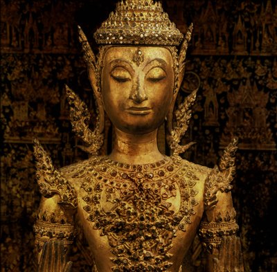 Buddha standing in Abhaya mudra, Rattanakosin style, mid 19th century by Thai School