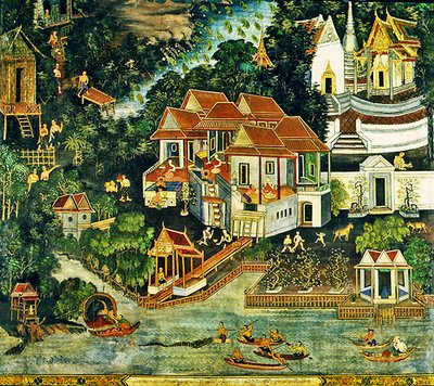 Crocodile hunt, Wirharn Sasada, Wat Bowonniwet Vihara, Bangkok by Thai School