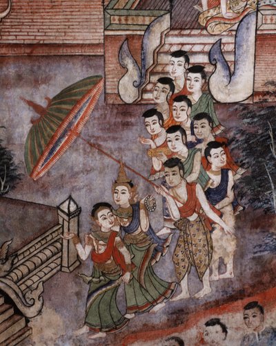 Detail from a mural at Wat Phra Singh by Thai School