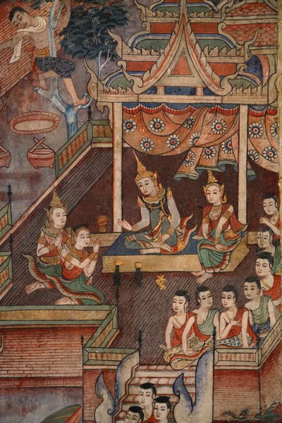 Detail from a mural in the Viharn laikam at Wat Phra Singh by Thai School