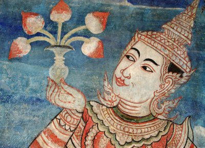 Detail from a mural in the Viharn laikam at Wat Phra Singh by Thai School