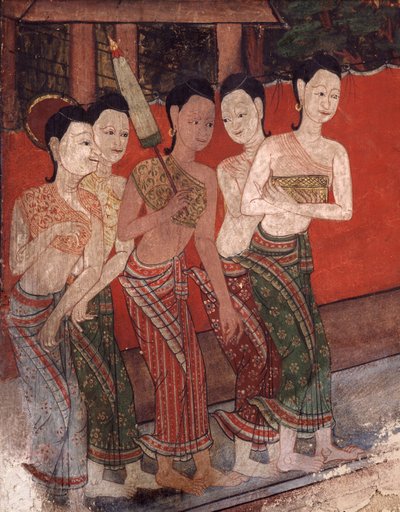 Detail (Showing a Group of Women, Late 19th Century) by Thai School