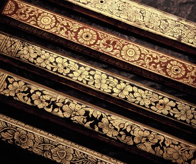 Lai Kaam patterned manuscript book covers by Thai School