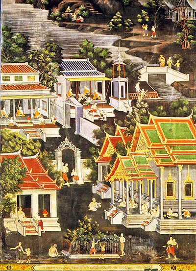 Life of the Monks, Wirharn Sasada, Wat Bowonniwet Vihara, Bangkok by Thai School