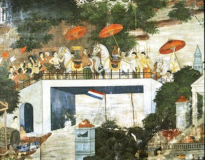Monk taken to the monastery after his consecration by Thai School