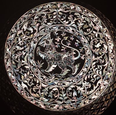 Mother of Pearl Inlaid Box Showing a Singha (Royal Lion) by Thai School