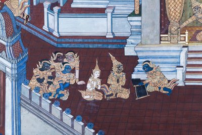 Mural Depicting Scenes from the Ramayana at Wat Phra Kaeo, the Royal Grand Palace, Bangkok, Thailand by Thai School