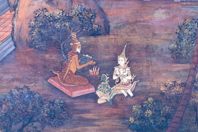 Mural Depicting Scenes from the Ramayana at Wat Phra Kaeo, the Royal Grand Palace, Bangkok, Thailand by Thai School