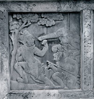 One of a Series of Reliefs Depicting the Ramakien (Ramayana) by Thai School