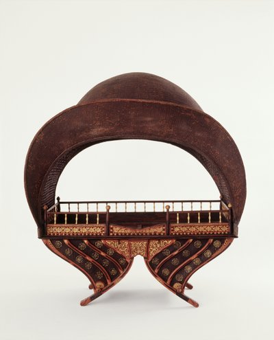 Royal Howdah with a shelter of lacquered woven bamboo from Northern Thailand by Thai School