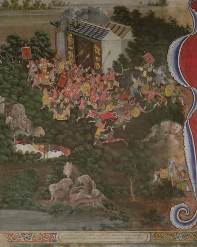 Scene with Chinese Influence, Sala Geng, Wat Bowonniwet Vihara, Bangkok by Thai School