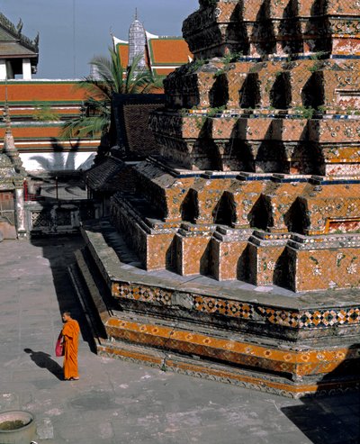 View of the Temple of the Reclining Buddha by Thai School