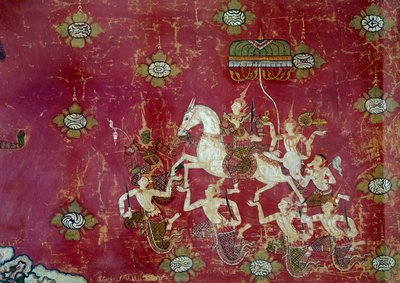 Buddhism: Scene of the Life of Buddha: The Grand Depart (Detail) by Thai Thai