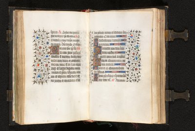 Book of Hours Use of Paris: Fol. 106r, Multiple Initials with Decorated Border by The Bedford Master