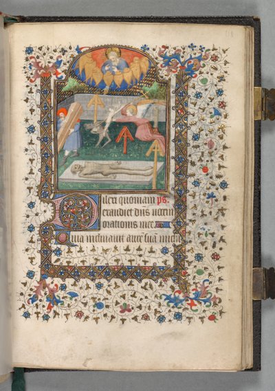 Book of Hours Use of Paris: Angel and Devil Fighting over a Soul by The Bedford Master