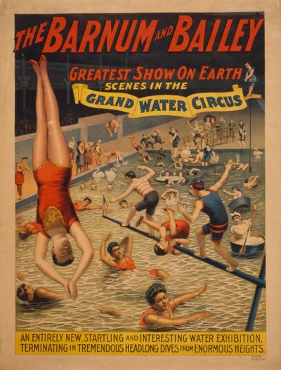 The Barnum & Bailey greatest show on earth. Scenes in the grand water circus by The Strobridge Lithographing Company