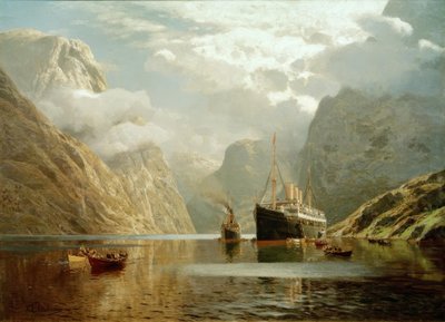 The Auguste Victoria in the Naeroyfjord by Karl Paul Themistocles von Eckenbrecher
