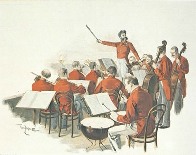 Austrian Composer Johann Strauss II and His Music Band at the Court Ball by Theo Zasche