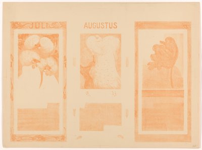 Calendars for July, August and November 1910 by Theo van Hoytema
