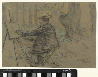 Portrait of Henricus, Painting in the Loolaan in The Hague by Theo van Hoytema