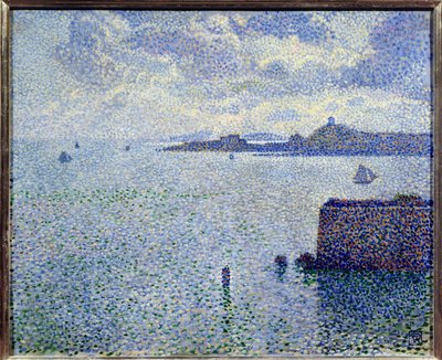Sailboats and estuary by Théo van Rysselberghe