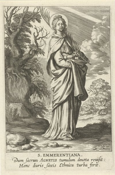 Saint Emerentiana of Rome (Female Saints) by Theodoor Galle