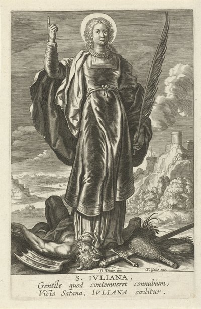 Saint Juliana, Female Saints, Speculum Illustratum Virginum by Theodoor Galle