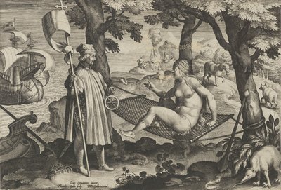 New Inventions of Modern Times [Nova Reperta], The Discovery of America, plate 1 by Theodoor Galle