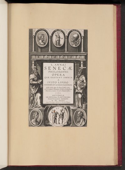 Title Page for L. Annaei Senecae Philosophi Opera Qvae Exstant Omnia a Ivisto Lipsio by Theodor Galle